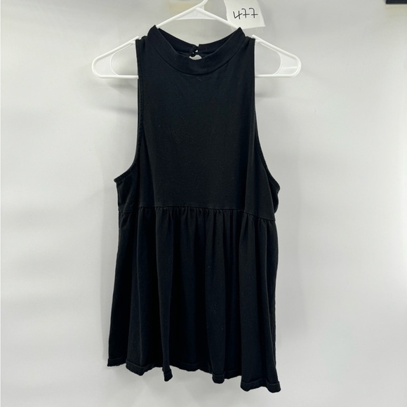 Free people black babydoll top blouse open back size M - Picture 1 of 6